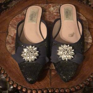 Ladies sparkle flat dress shoes 8